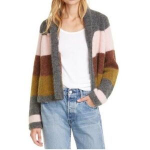 The Great. Lodge Alpaca Blend Striped Cardigan
